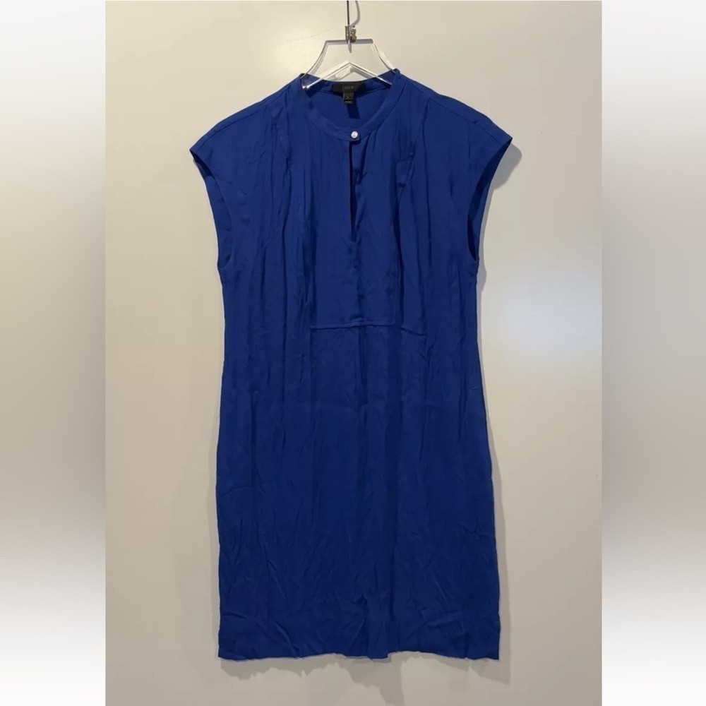 J. Crew Blue Easy Tunic Crepe Sleeveless‎ Dress Women’s Size Small (1370) - Picture 2 of 5